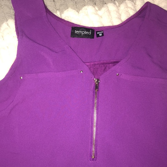Tempted Purple Zip-up Tank - Picture 3 of 3